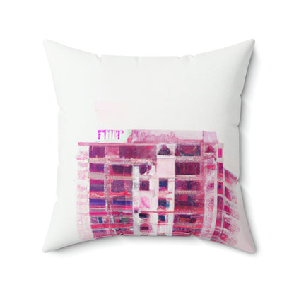 "A Shroud of Mystery: The Lost City in the Fog." - The Alien Square Pillow