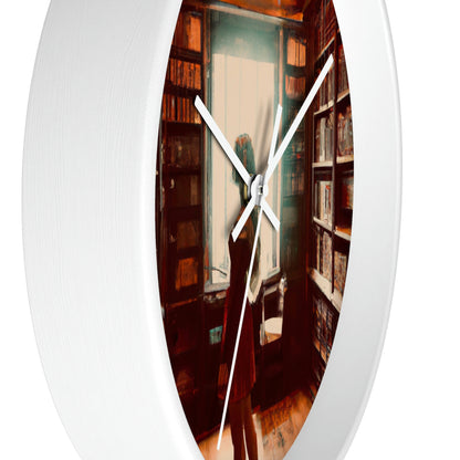 "The Enchanted Library Maze" - The Alien Wall Clock