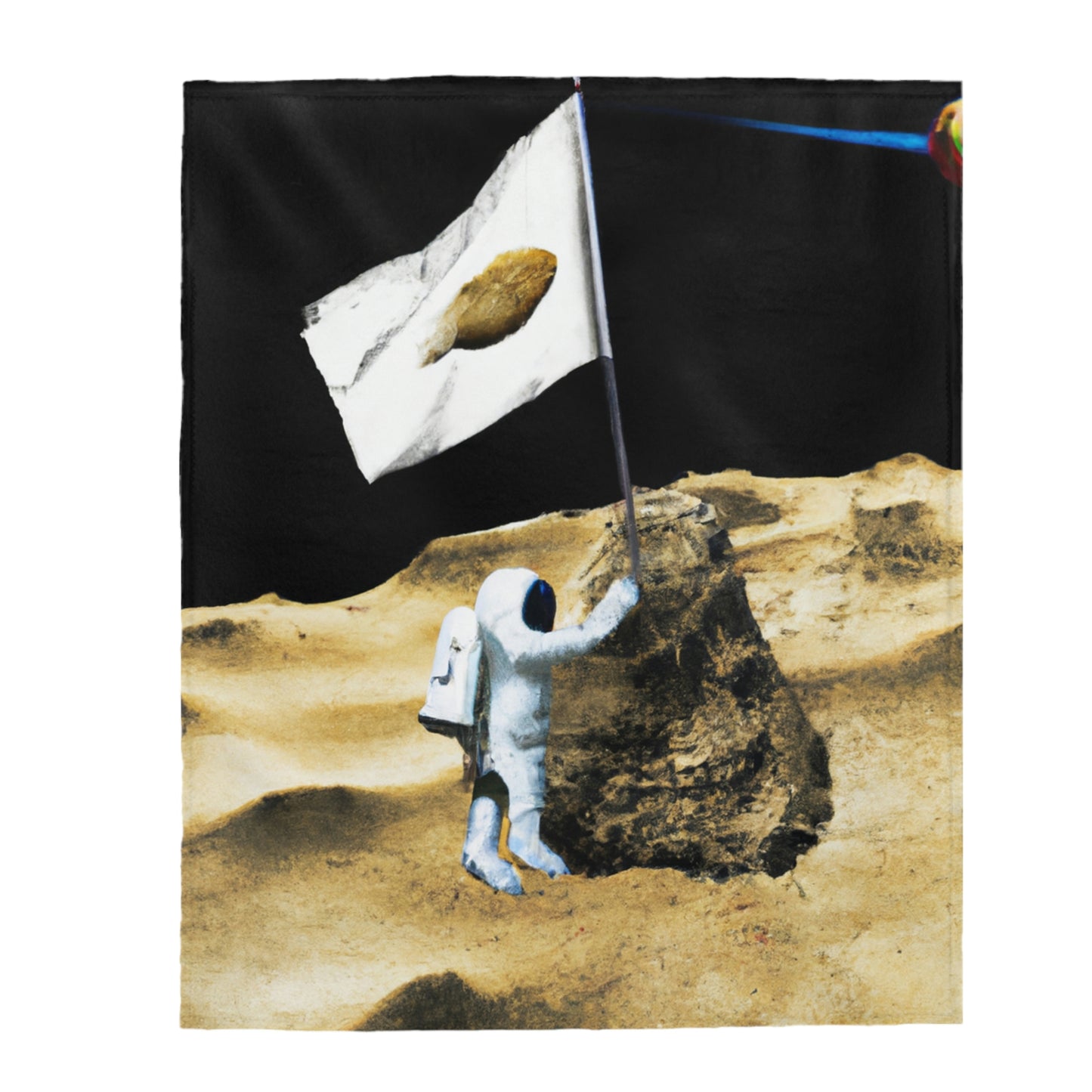 "Claiming Space: The Astronaut's Asteroid Flag Planting" - La manta de felpa Alien Velveteen