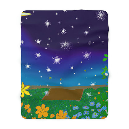 "A Celestial Garden of Color" - The Alien Sherpa Fleece Blanket