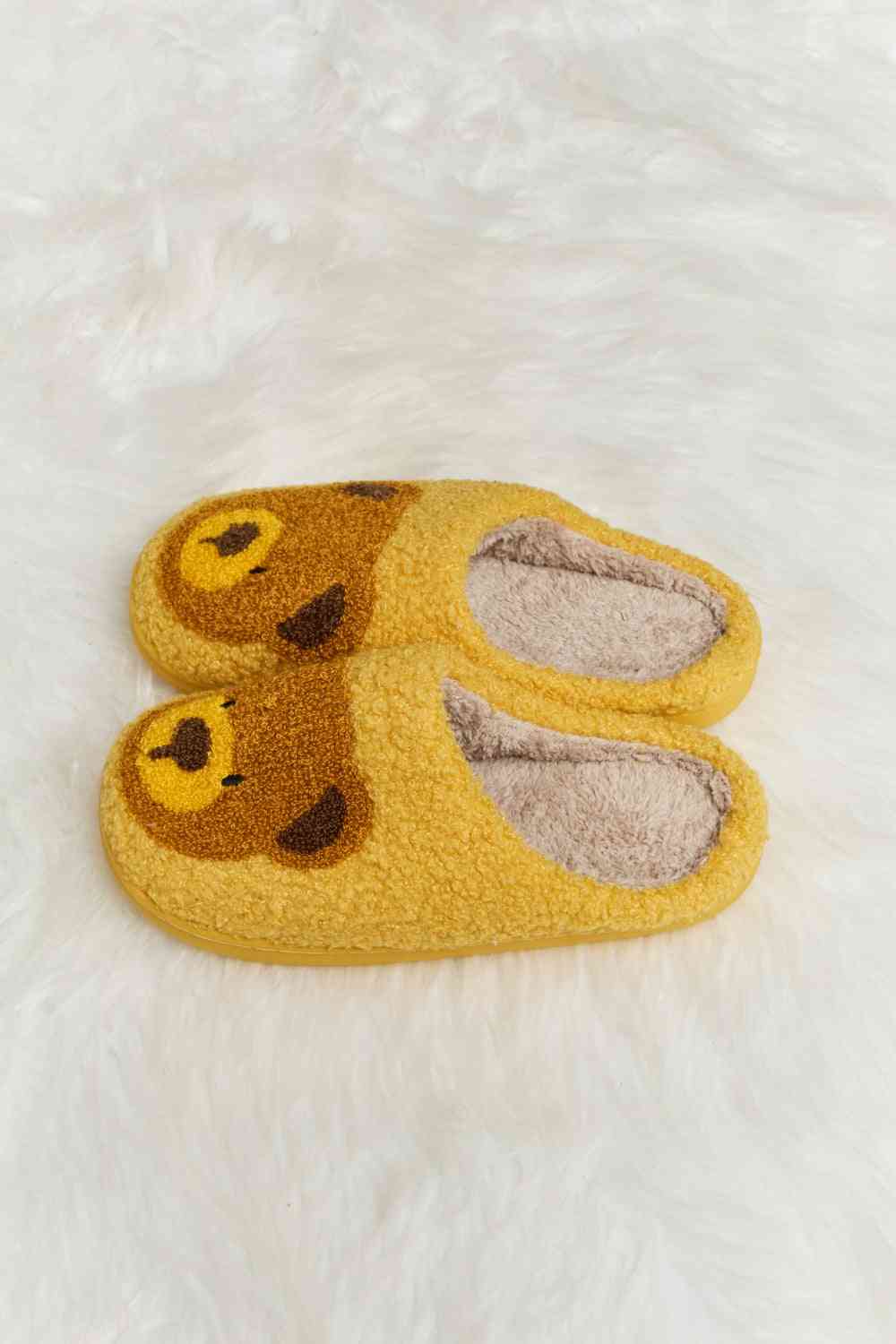 Pantuflas tipo chanclas de felpa con estampado de osito de peluche Melody