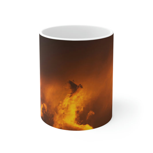 "Flying Phoenix Through the Storm" - The Alien Ceramic Mug 11 oz