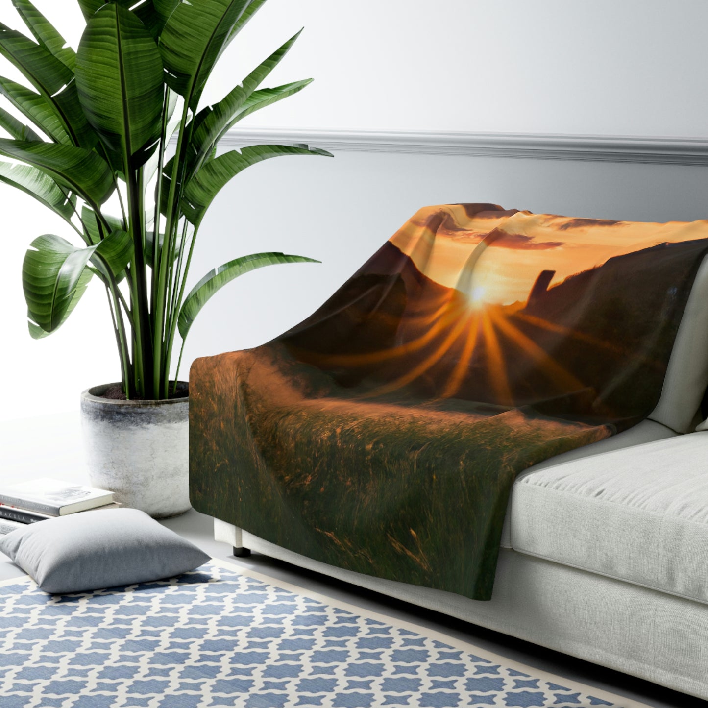 "Enchanted Evening at an Abandoned Castle" - The Alien Sherpa Fleece Blanket