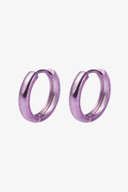 Minimalist Huggie Earrings in Lavender