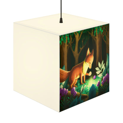 "Der Edelstein suchende Fuchs im Zauberwald" - Die Alien Light Cube Lampe