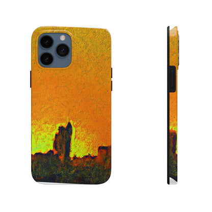 "Erleuchtet von der untergehenden Sonne: Enthüllung einer verborgenen Stadt" - The Alien Tough Phone Cases