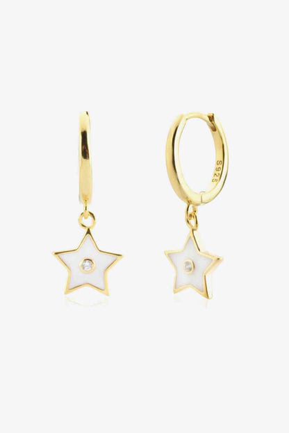 Zircon 925 Sterling Silver Star Drop Earrings