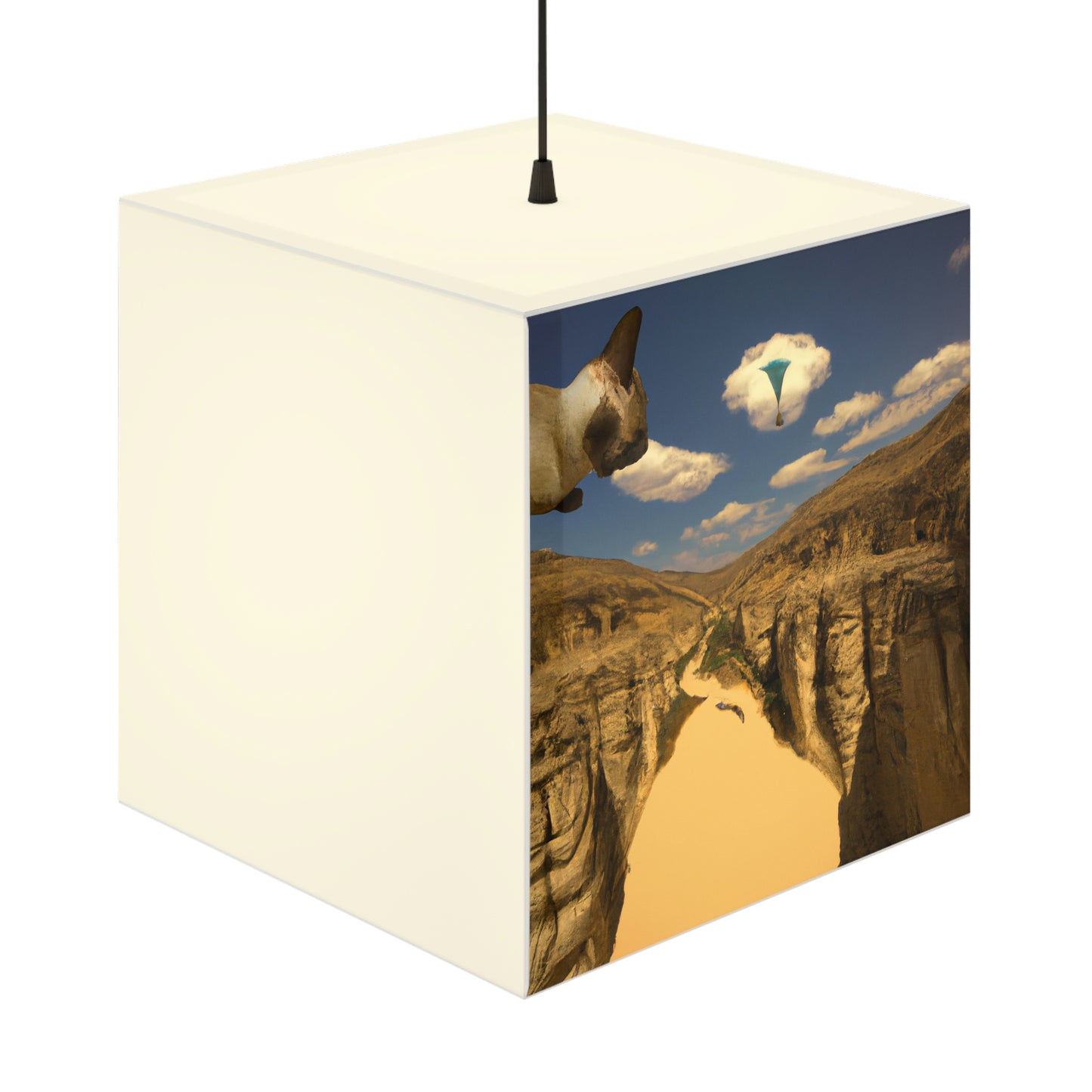 "Feline Flight Over the Grand Gulch" - Die Alien Light Cube Lampe