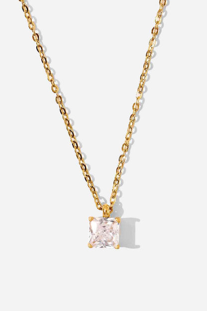 Rhinestone Pendant Gold-Plated Necklace