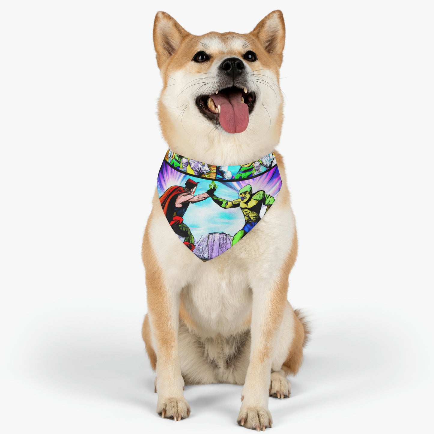 ¡Enfrentamiento de superhéroes! - El collar de bandana para mascota alienígena