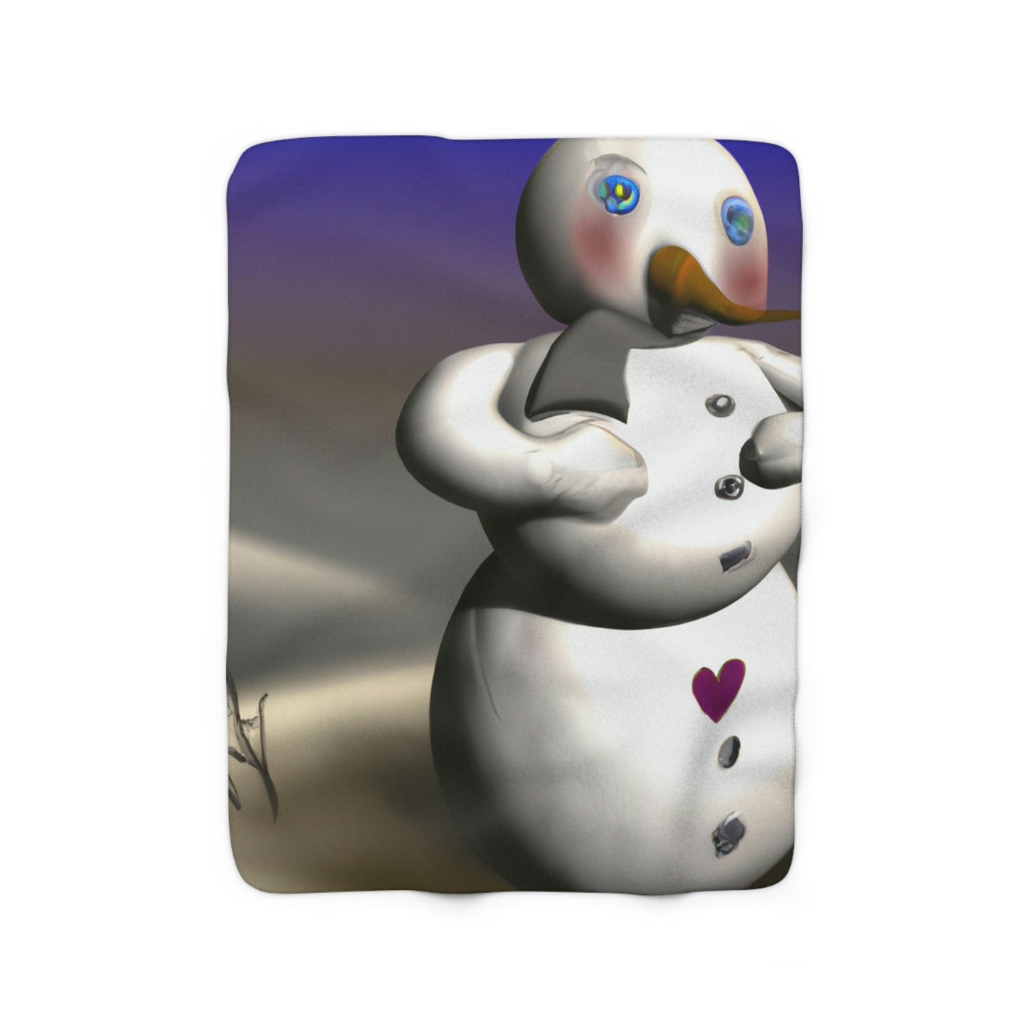 "Chilly But Hopeful: The Snowman's Quest For A Hug" - The Alien Sherpa Fleece Blanket