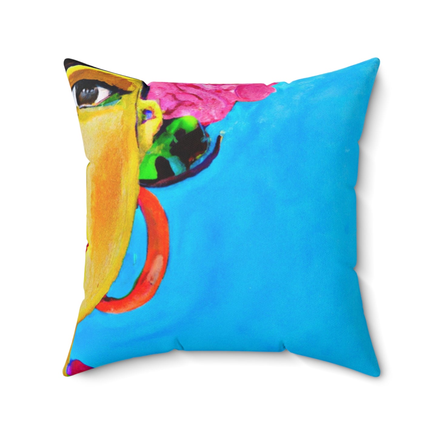 "Feroz y libre: un tributo a las mujeres mexicanas inspirado en Frida Kahlo" - The Alien Square Pillow