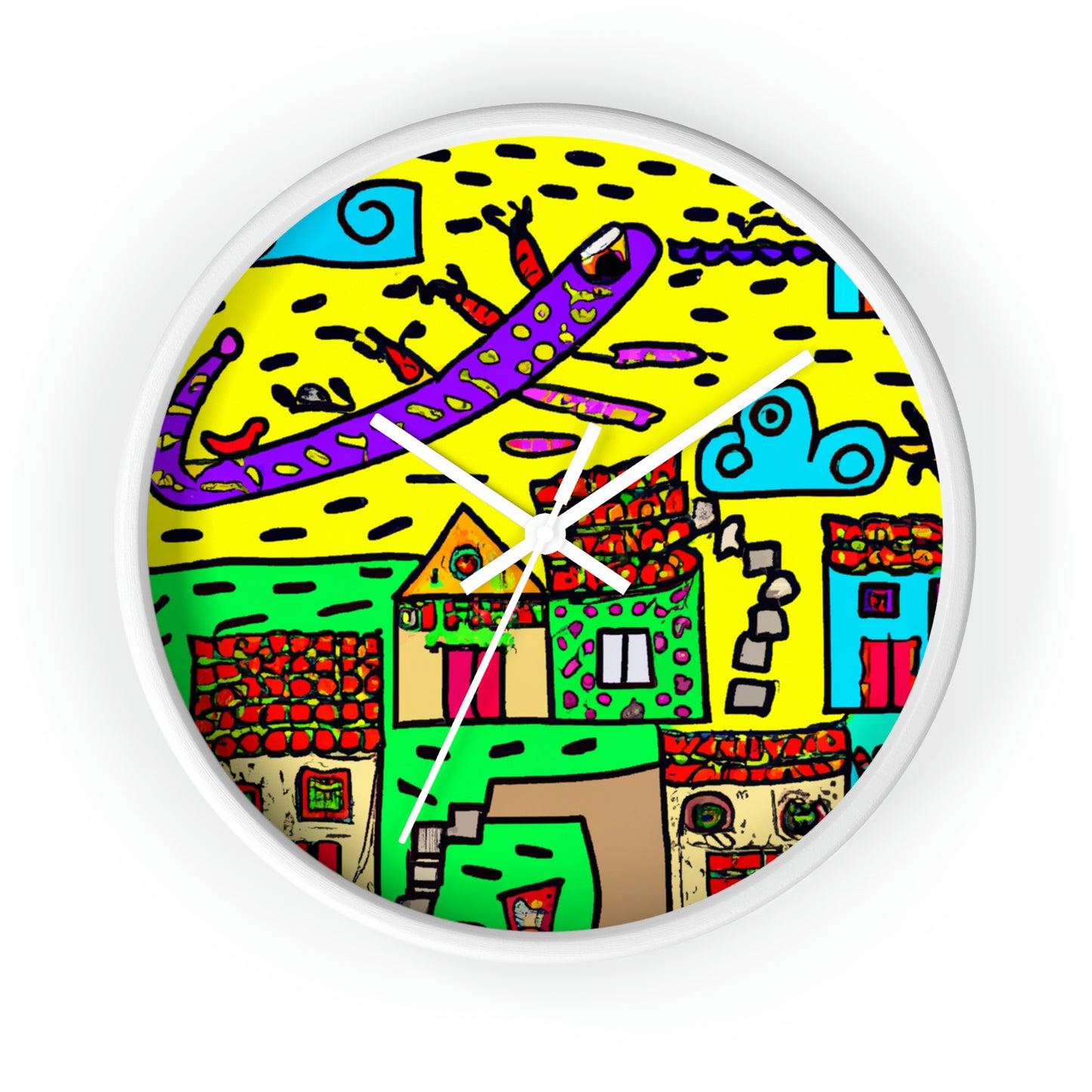 "A Slumbering Village of the Soaring Dragon" - The Alien Wall Clock