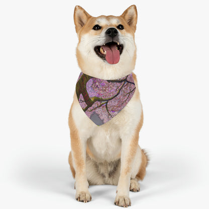 "A Moment of Calm Beneath the Cherry Blossoms" - The Alien Pet Bandana Collar