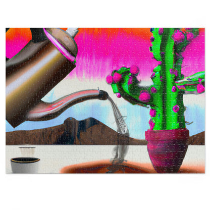 "An Awkward Caffeinated Moment: The Tale of a Bot and a Cactus" - The Alien Jigsaw Puzzle