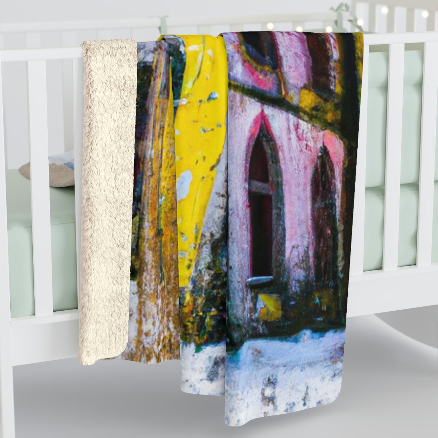 "Castillo de nieve y sombras" - The Alien Sherpa Fleece Blanket