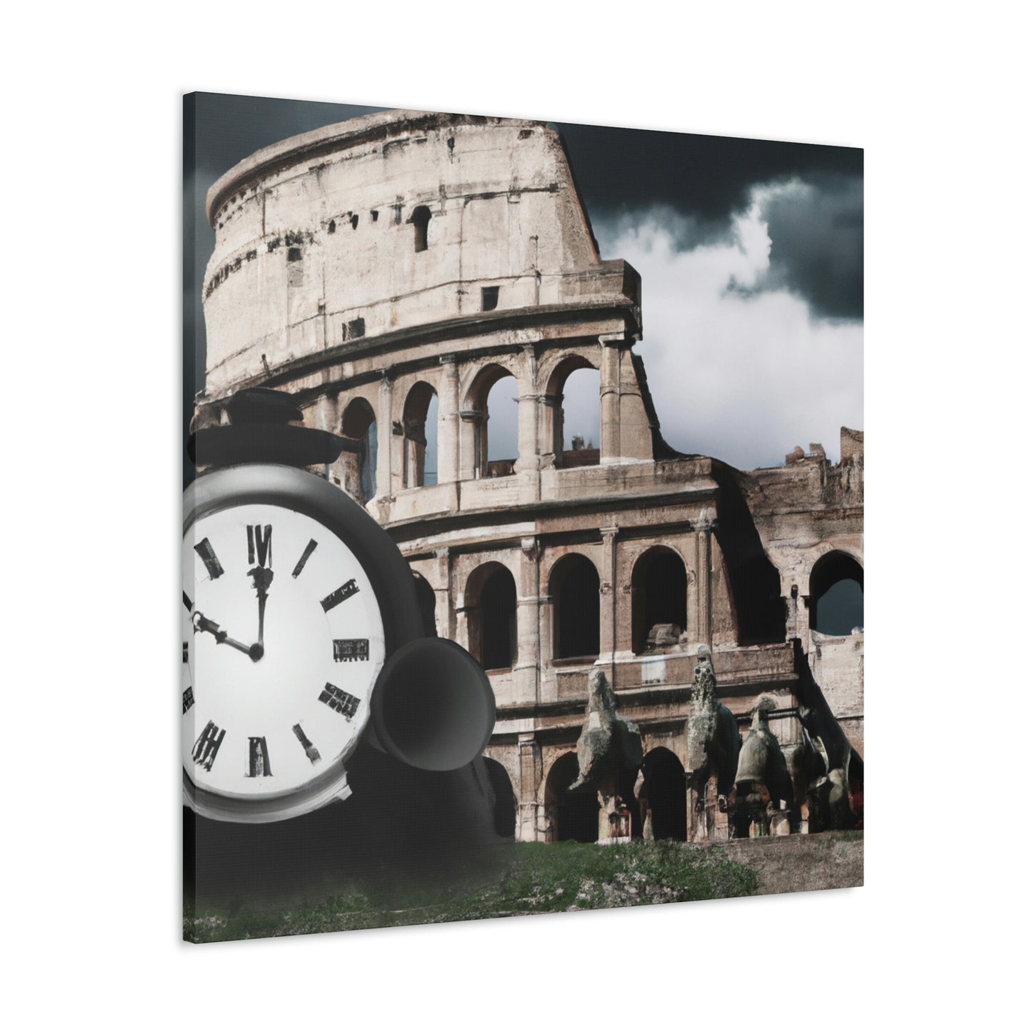 "Chronos's Chaos: The Time Machine Mishap in Ancient Rome" - The Alien Canva