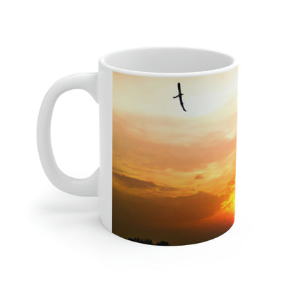 "Soar Beyond the Splendor of the Setting Sun" - The Alien Ceramic Mug 11 oz