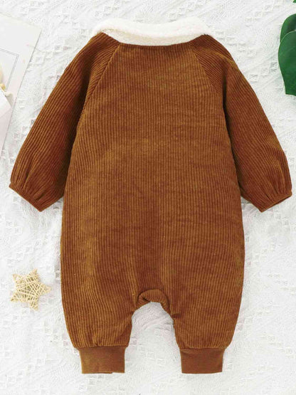 Baby-Overall aus Cord mit geknöpftem Kragen und Kragen