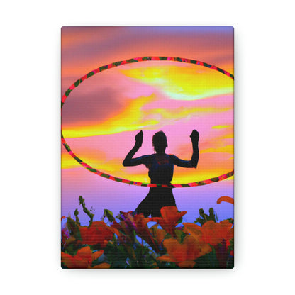 Hula Hoop Sunset Painter - Leinwand