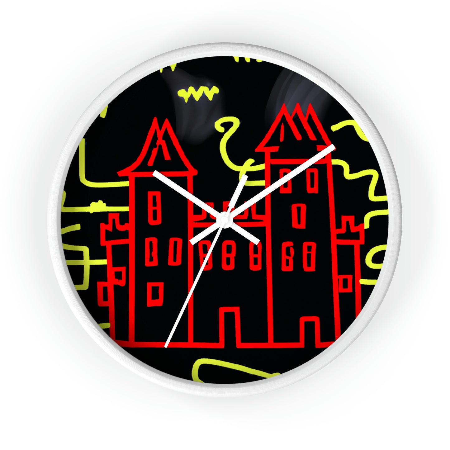 "A Haunted Shadow: The Dark Secrets of the Old Castle on a Gloomy Night" - The Alien Wall Clock