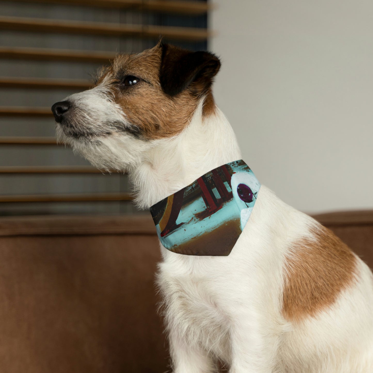 "Melancholy Snowman in a Silent Playground" - The Alien Pet Bandana Collar