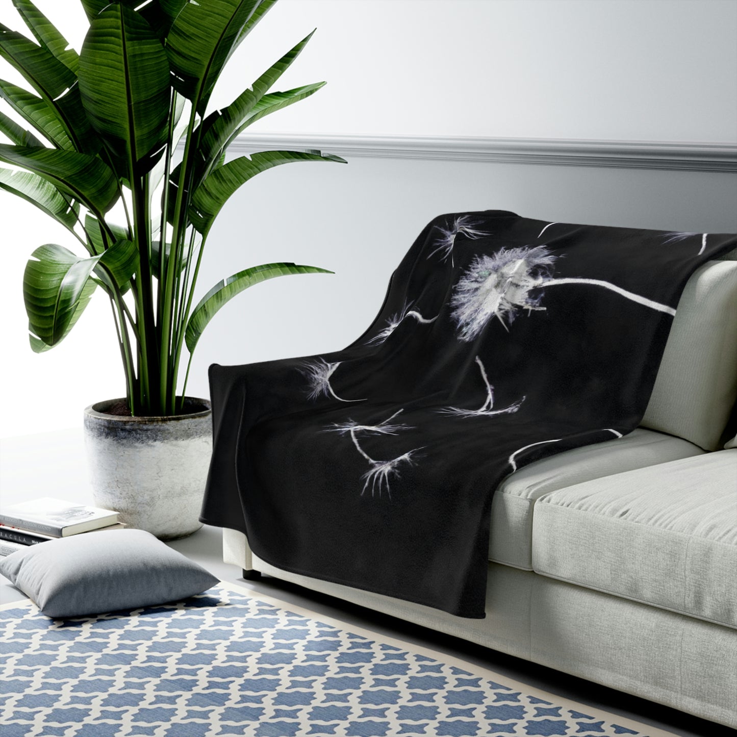 "A Dandelion Flicker in the Midnight Breeze" - The Alien Velveteen Plush Blanket