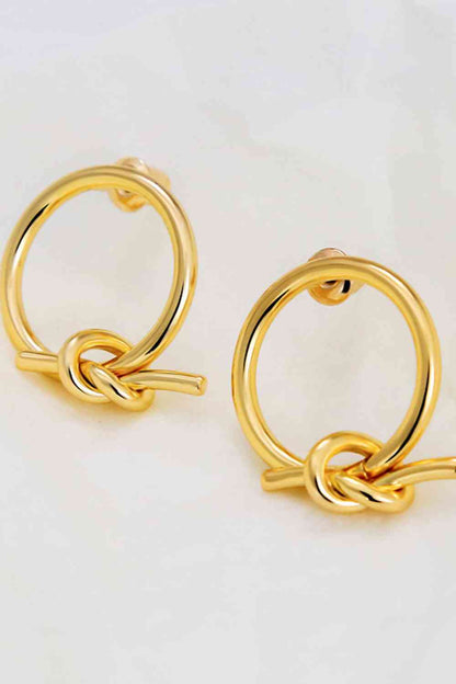 18K Gold-Plated Tied Hoop Earrings