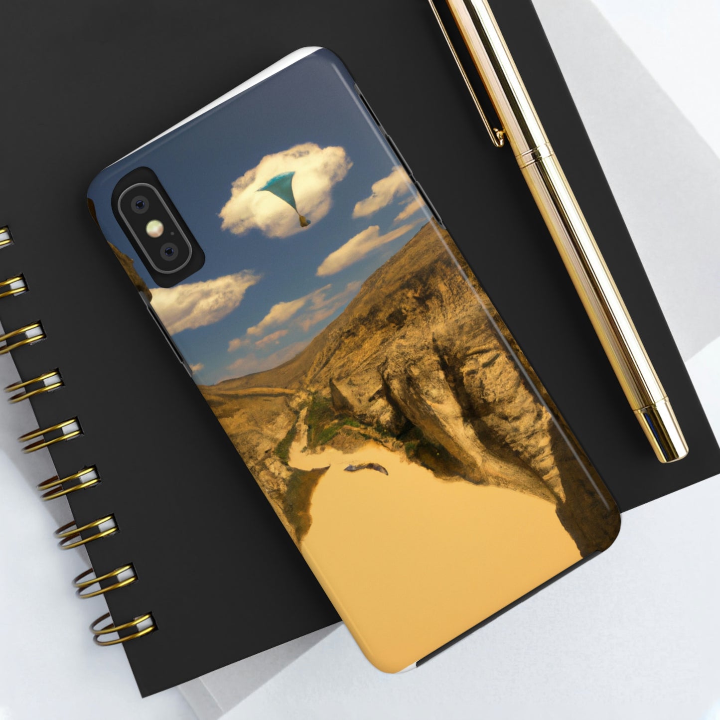 "Feline Flight Over the Grand Gulch" - Die Alien Tough Phone Cases