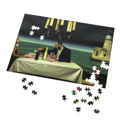 "A Beacon of Romance: An Intimate Candlelit Dinner in a Forgotten Lighthouse" - The Alien Jigsaw Puzzle