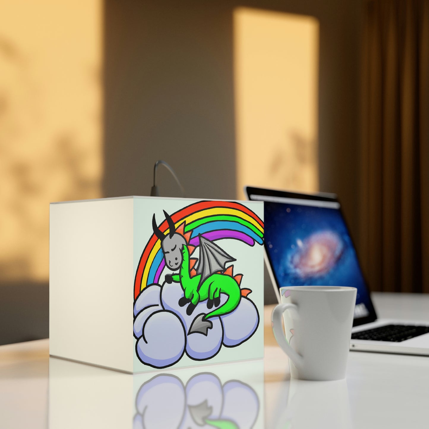 "A Dreamy Dragon's Nap" - Die Alien Light Cube Lampe