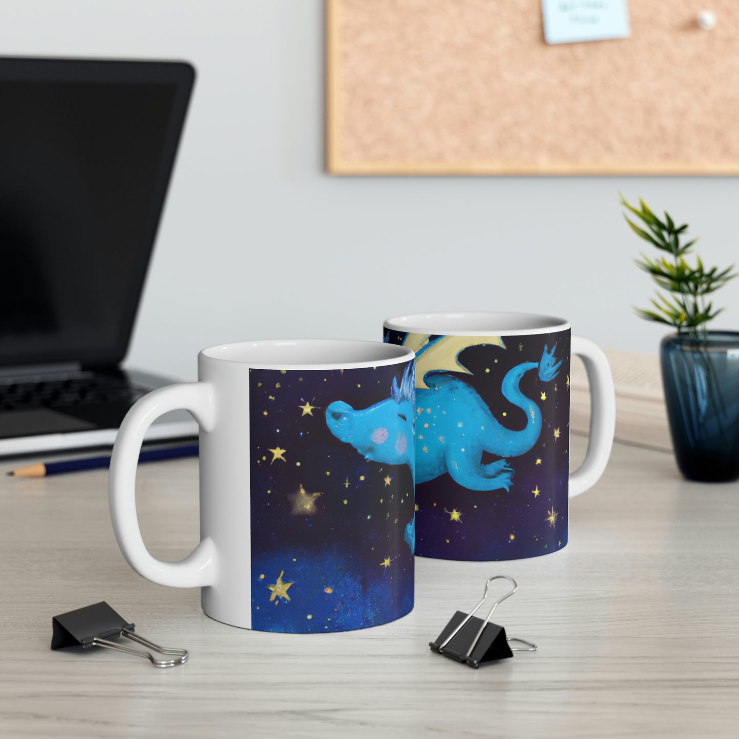 "Drifting Among the Stars: The Story of a Baby Dragon" - The Alien Ceramic Mug 11 oz