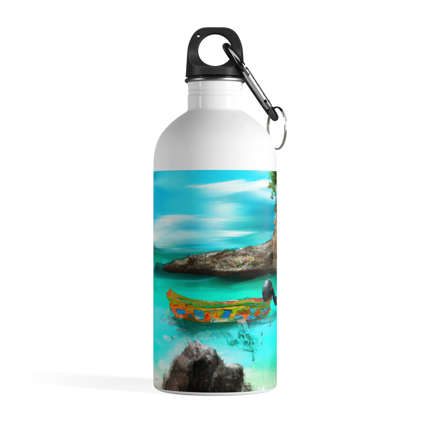 "Caribbean Fiesta on the Beach - A Digital Exploration of Mexican Culture" - The Alien Stainless Steel Water Bottle