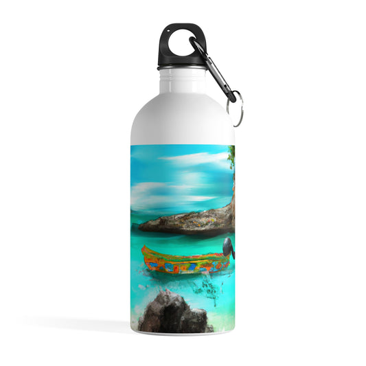 "Caribbean Fiesta on the Beach - A Digital Exploration of Mexican Culture" - The Alien Stainless Steel Water Bottle