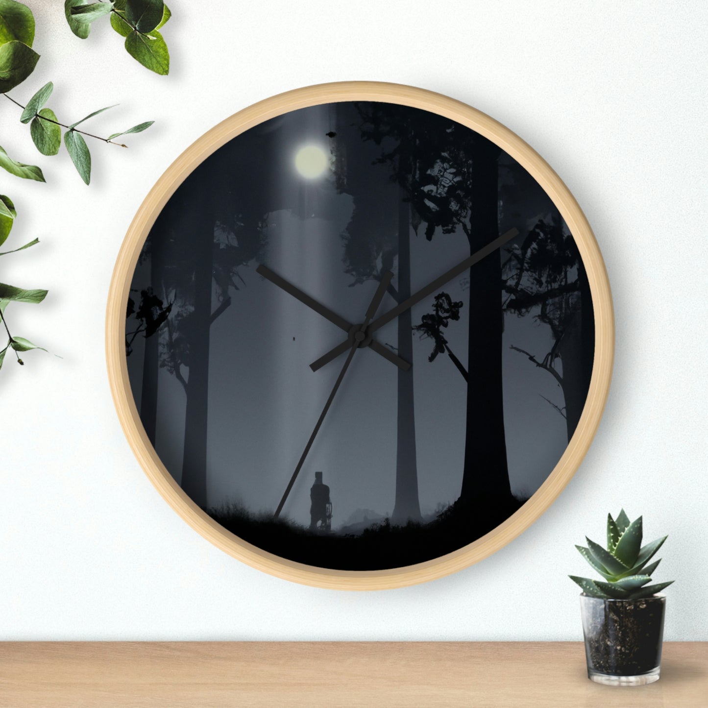 Lost in the Moonlight Forest. - The Alien Wall Clock