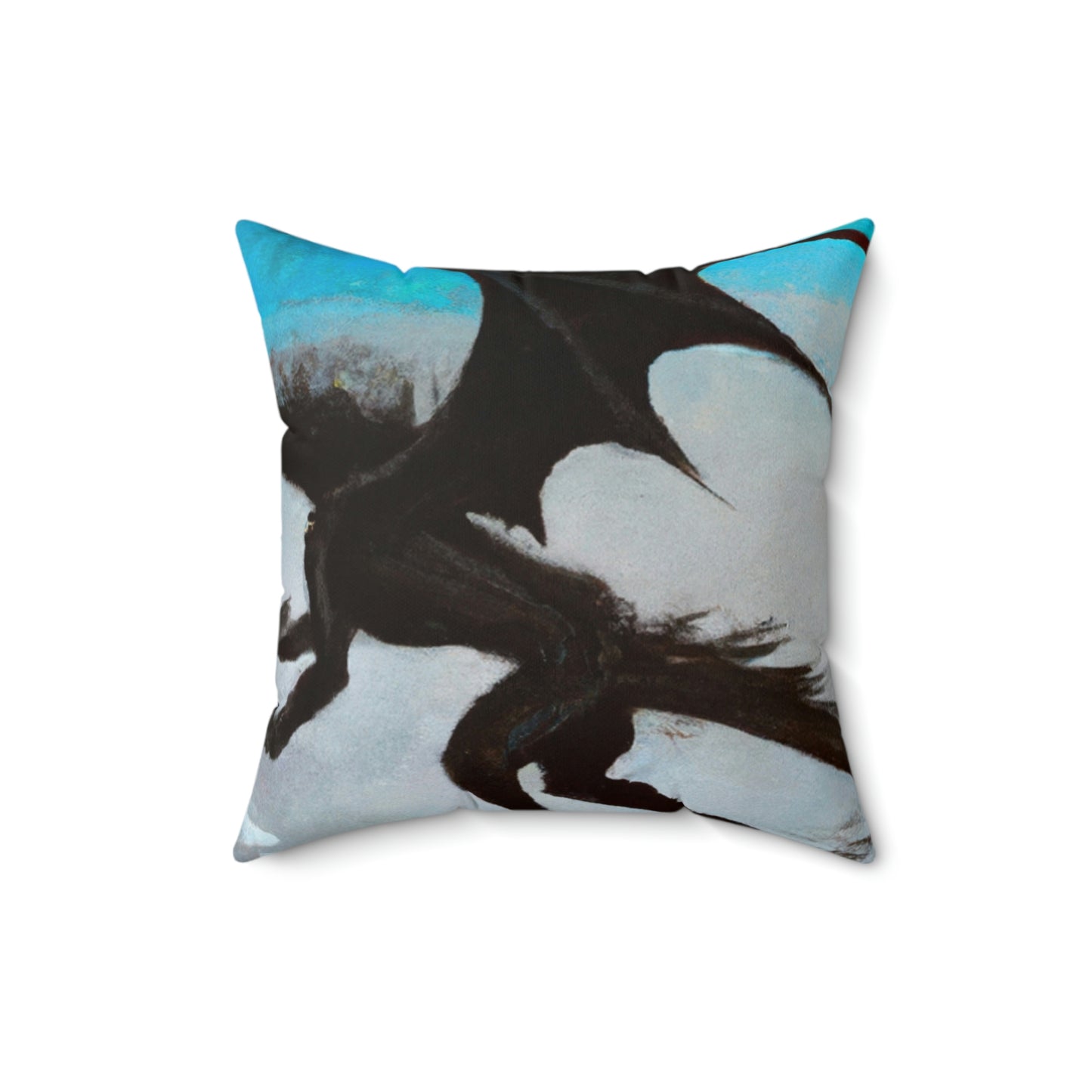 "Clash of Fire and Steel on the Moonlit Cliff" - The Alien Square Pillow