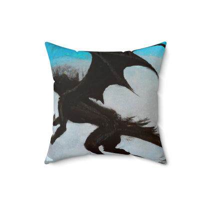 „Kampf von Feuer und Stahl auf der mondbeschienenen Klippe“ – The Alien Square Pillow