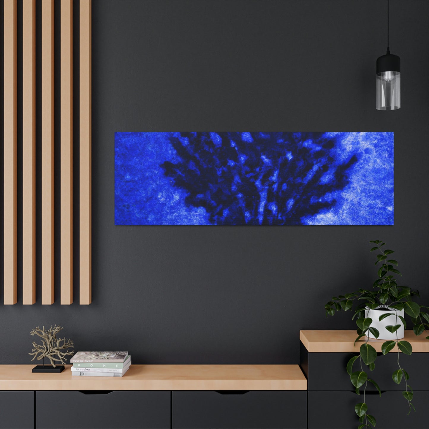 "Un árbol azul solitario en el campo de luz de la luna" - The Alien Canva