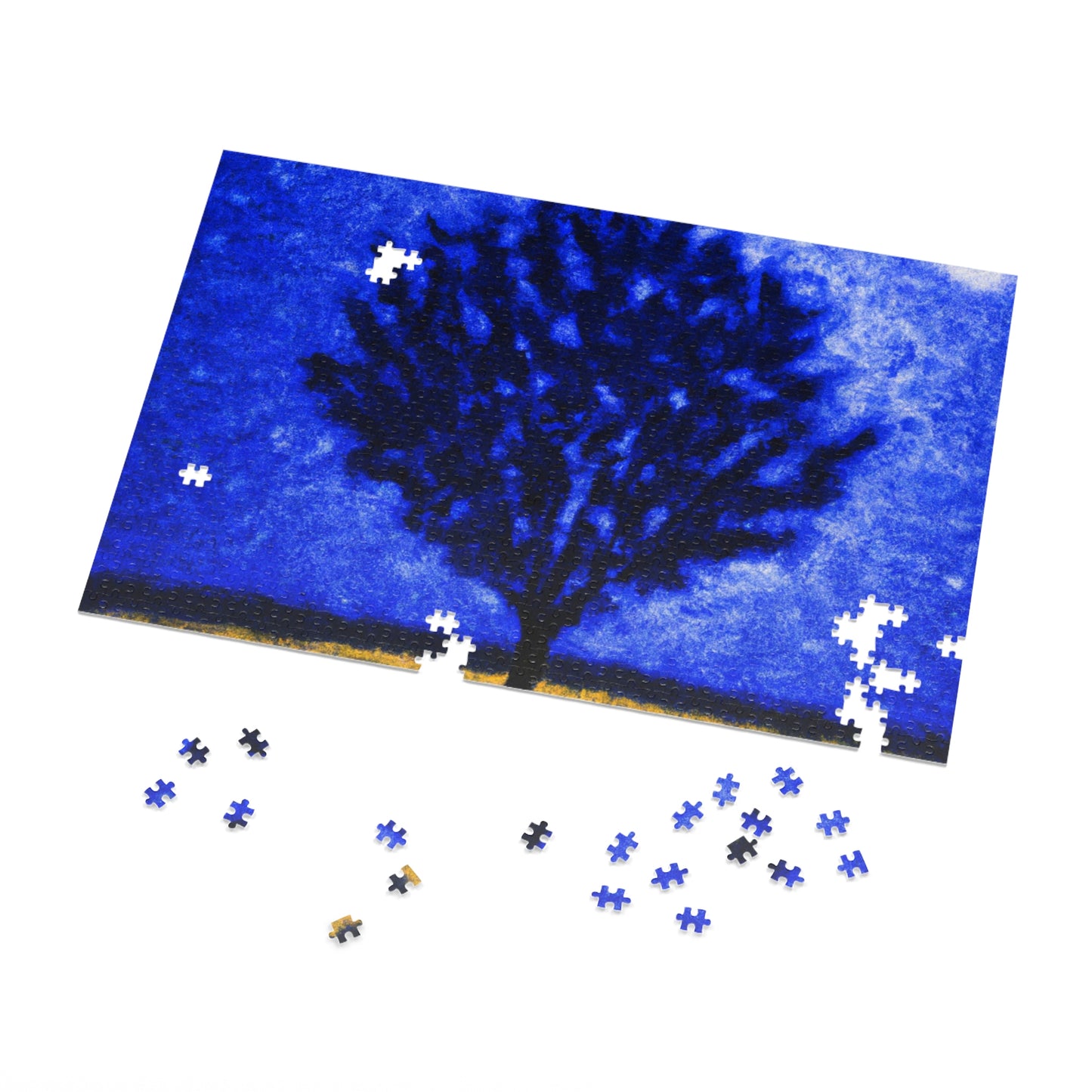 "A Lone Blue Tree in the Moonlight Field" - The Alien Jigsaw Puzzle