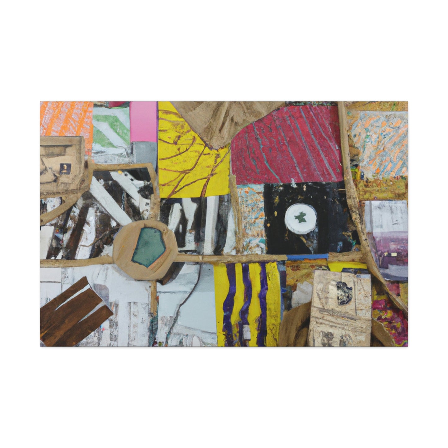 "Urban and Rural Intersections: A Mixed-Media Exploration" - Canvas