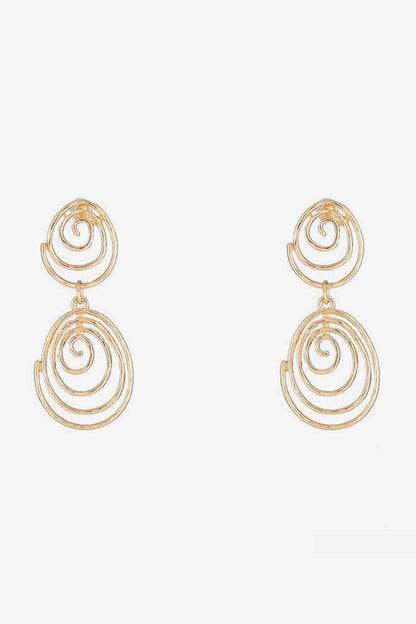 18K Gold-Plated Alloy Spiral Earrings