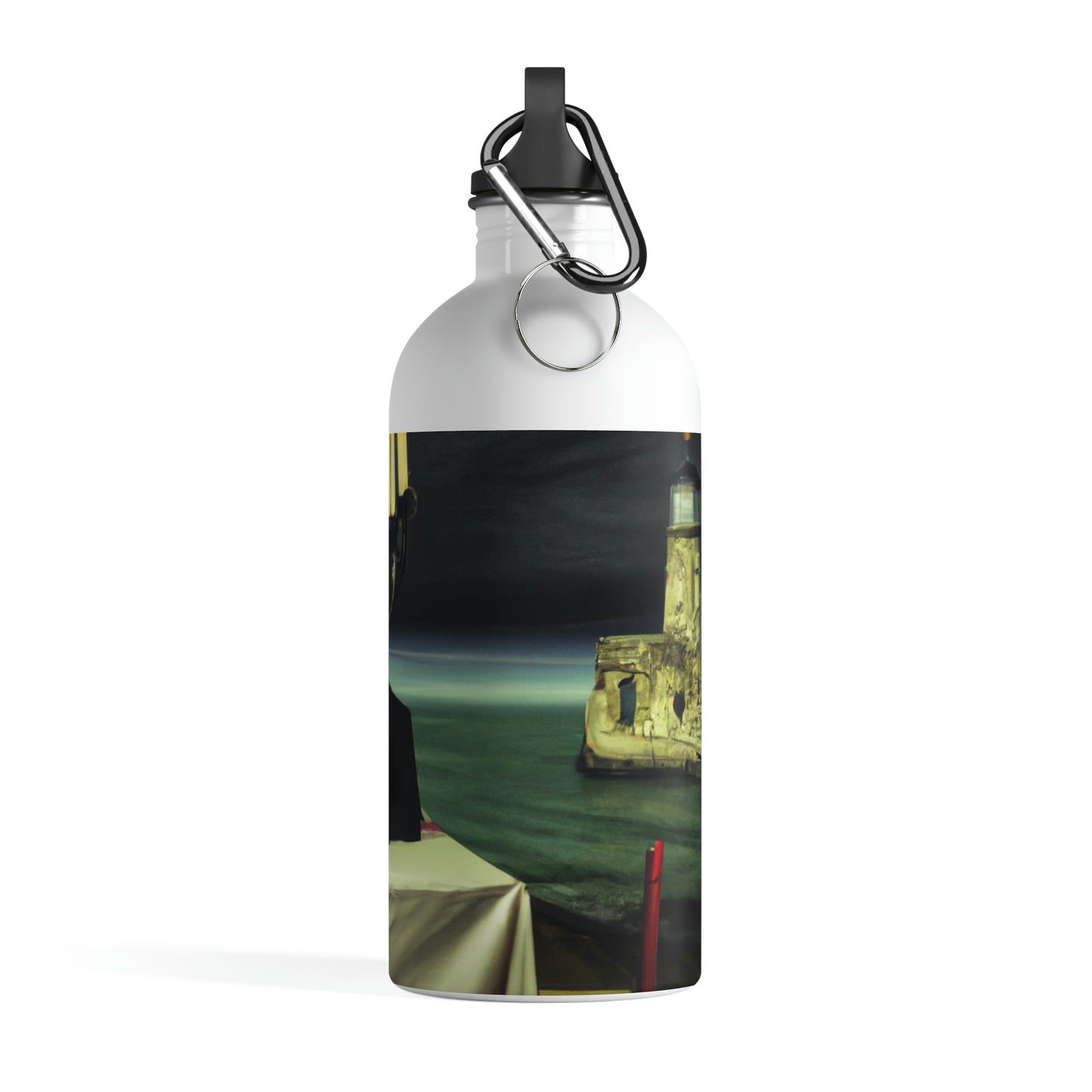 "A Beacon of Romance: An Intimate Candlelit Dinner in a Forgotten Lighthouse" - The Alien Stainless Steel Water Bottle