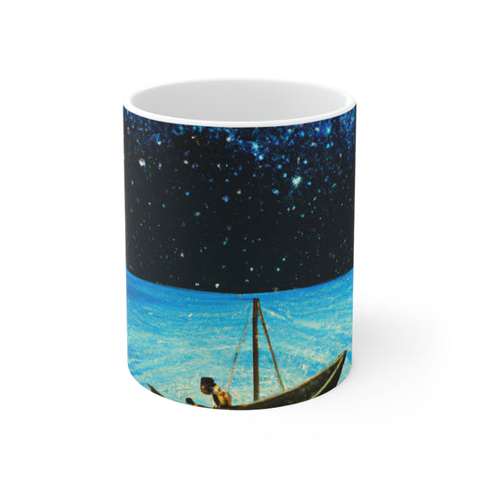 "Un viaje a la luz de las estrellas". - La Taza de Cerámica Alienígena 11 oz