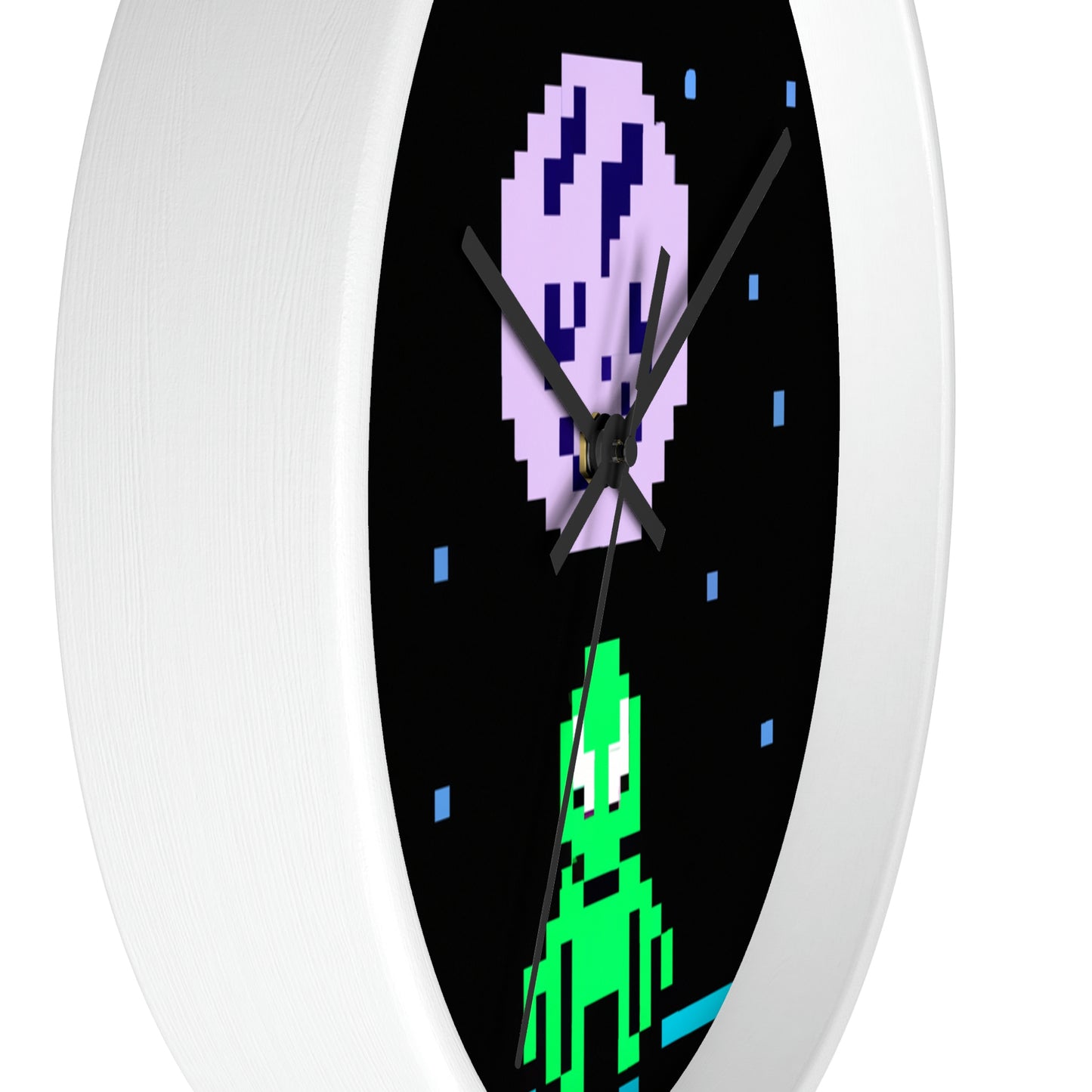 "Lonely Witness of the Night Sky" - The Alien Wall Clock Pixel Art