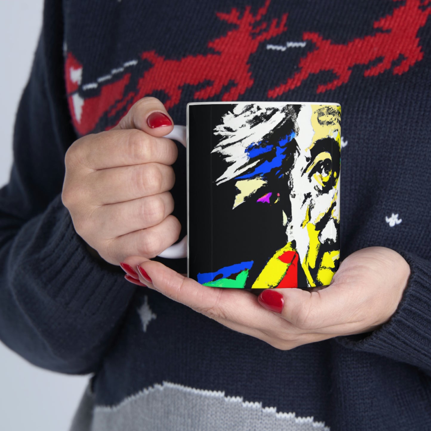 "Albert Einstein: un retrato de arte pop" - Taza de cerámica The Alien 11 oz