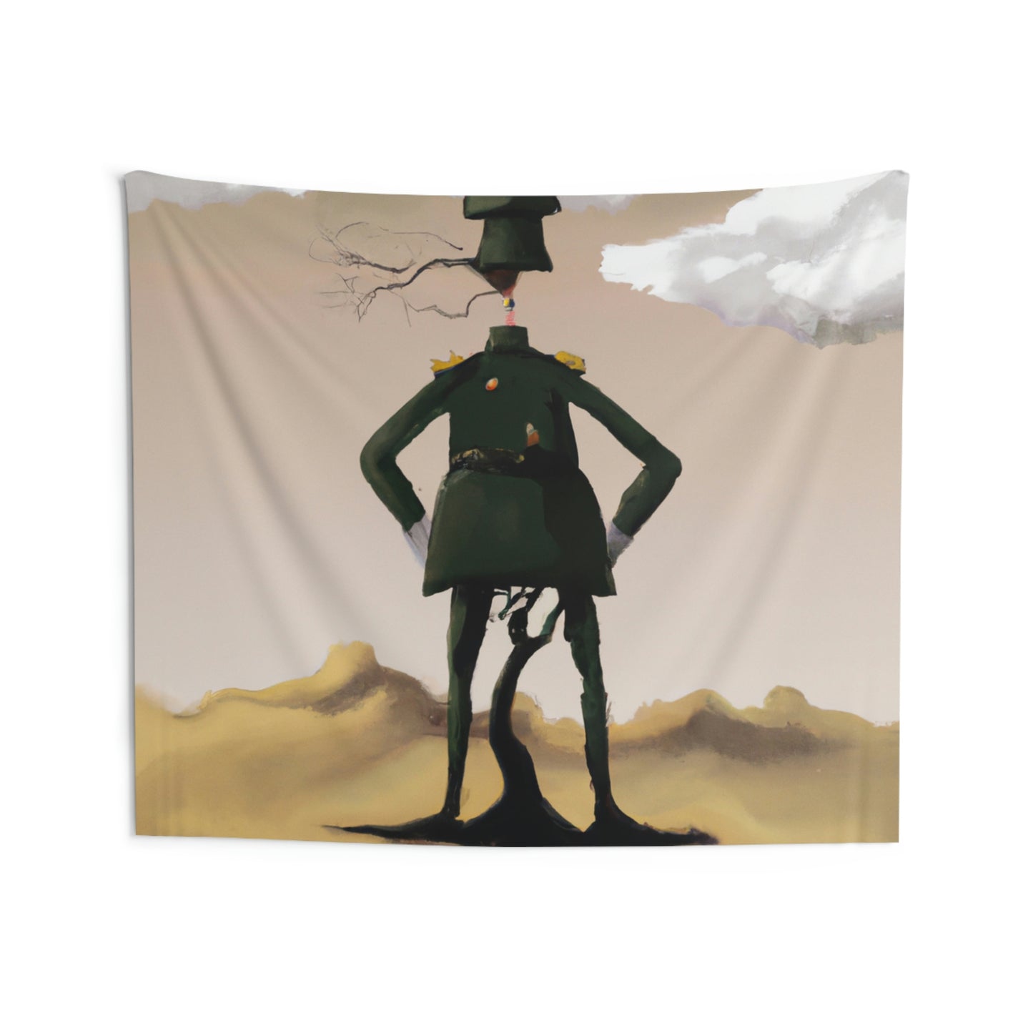 "Courage Against Despair: A Soldier's Triumph" - The Alien Wall Tapestries