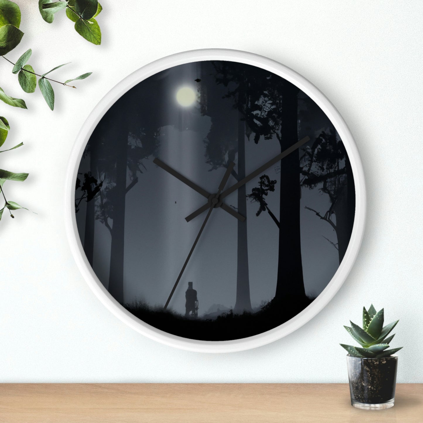 Lost in the Moonlight Forest. - The Alien Wall Clock