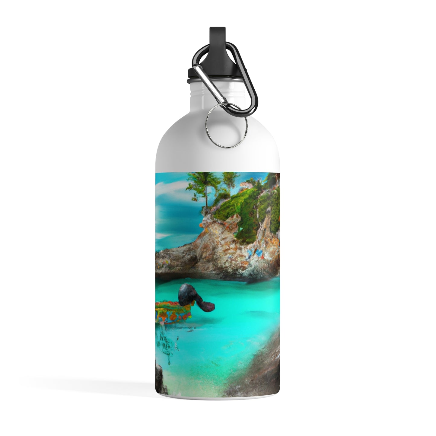 "Caribbean Fiesta on the Beach - A Digital Exploration of Mexican Culture" - The Alien Stainless Steel Water Bottle