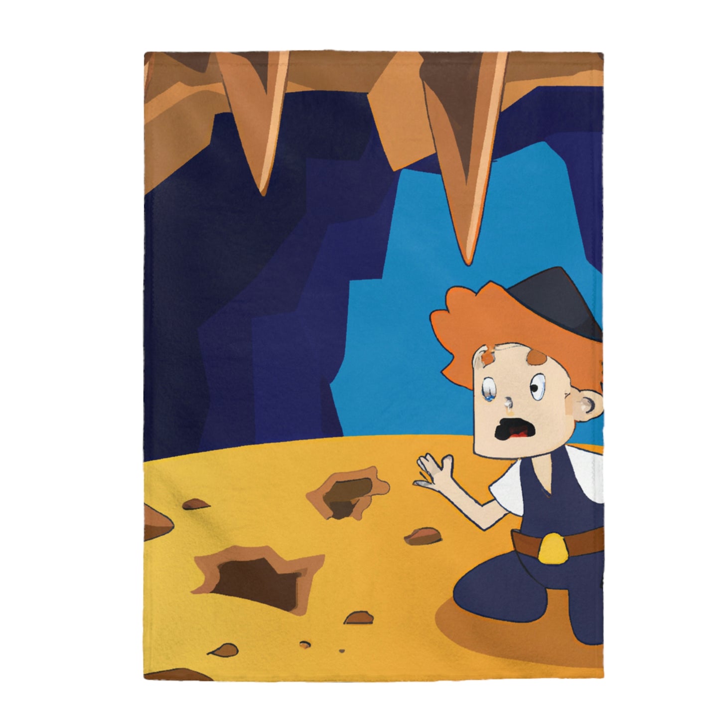 "The Mysterious Cave of the Brave Explorer" - The Alien Velveteen Plush Blanket