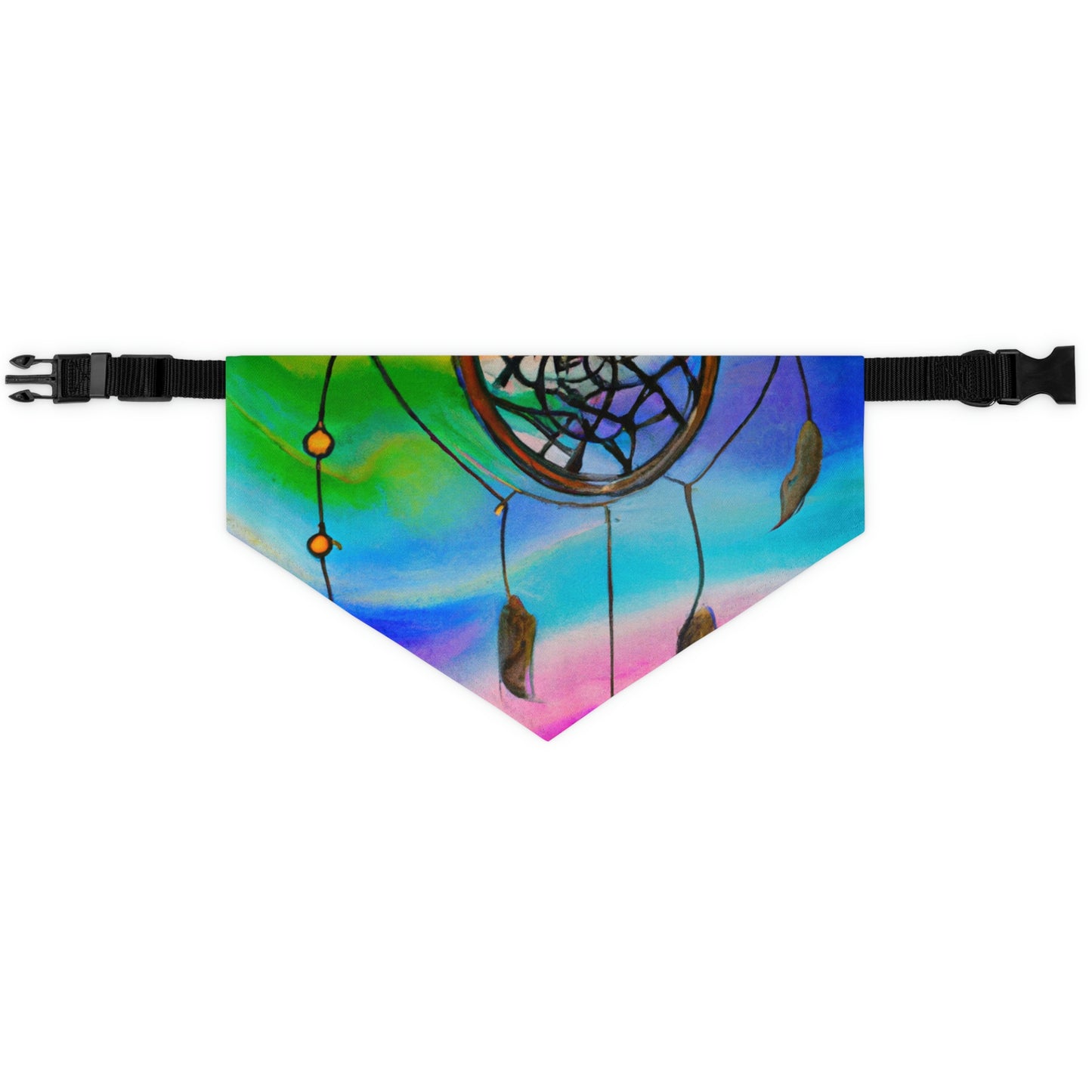 "A Galaxy of Dreams: A Colorful Dreamcatcher Captures Falling Stardust" - The Alien Pet Bandana Collar